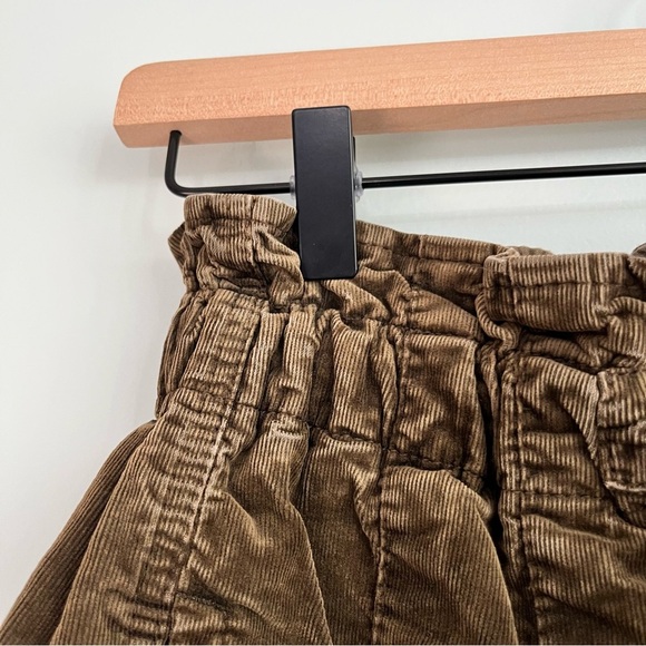 Free People Margate Pleated Trouser Women's XS PaperBag Waist Boho Brown Green - Picture 4 of 12